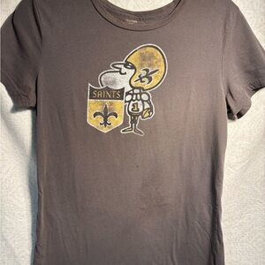 Reebok New Orleans Saints Vintage Style T Shirt Size L Distressed Graphic NFL